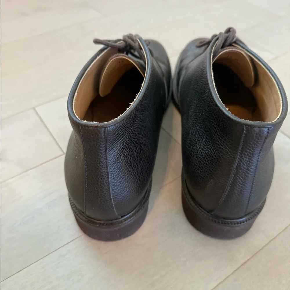 Paul Stuart Dark Brown Pebbled Leather Chukka Boots